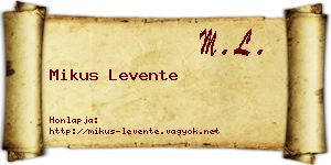 Mikus Levente névjegykártya